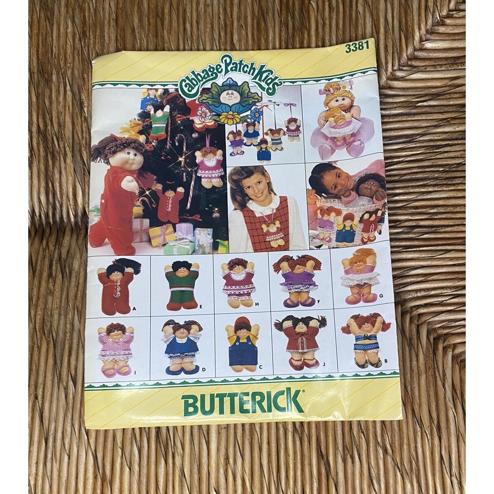 Butterick 3381 Cabbage Patch Kids Ornaments 10 Stuffed 6 inches Pattern
